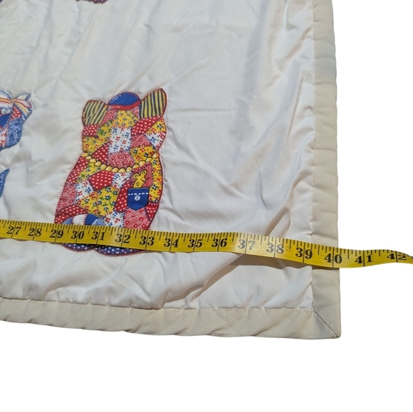 Vintage Patchwork Kitty Duck Animal Crib Blanket Cottagecore Baby Unisex - Picture 8 of 8